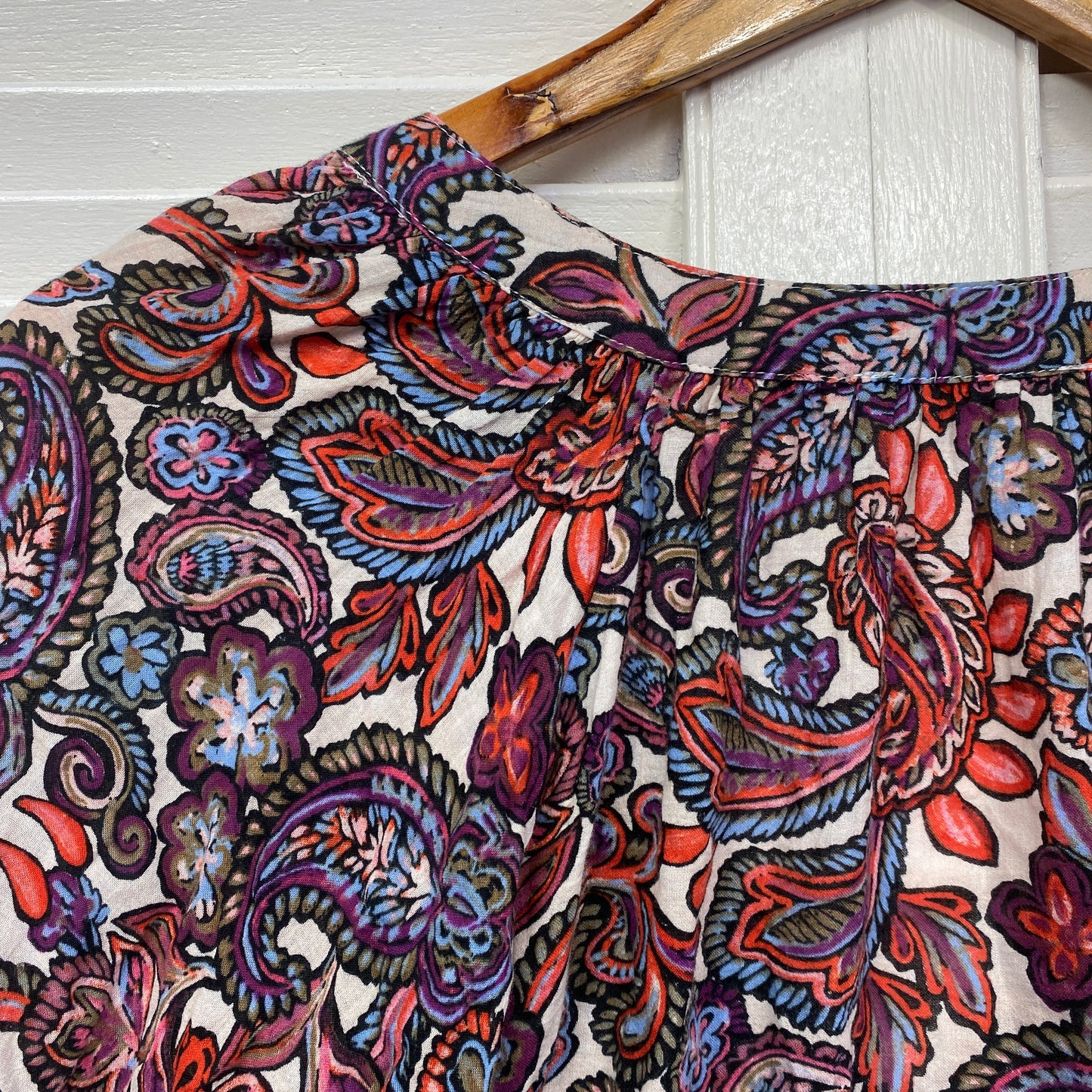 Target Top Size 16 3/4 Sleeve Multicoloured Paisley Print Cotton