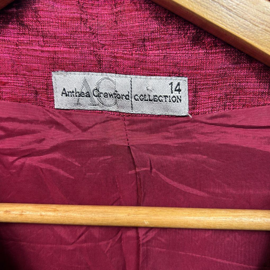 Anthea Crawford Magenta Silk Jacket - Size 14