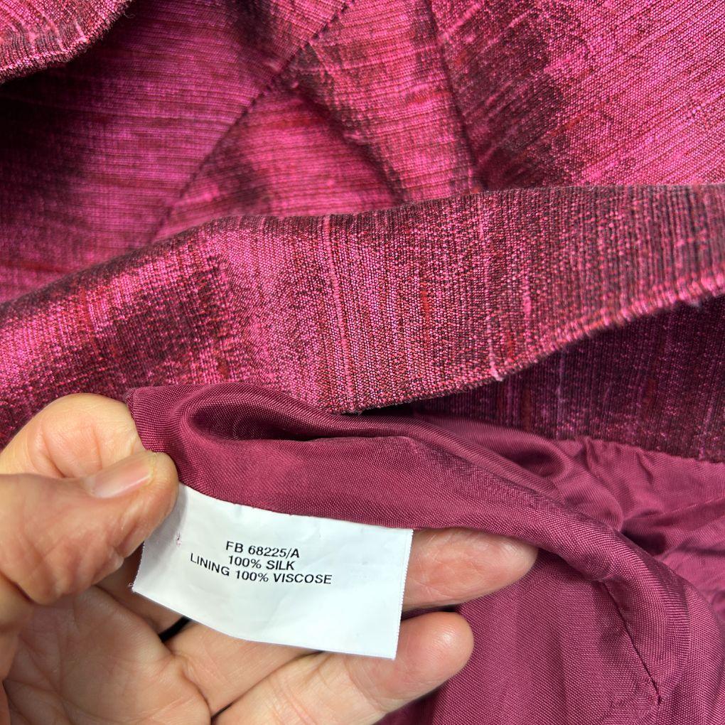 Anthea Crawford Magenta Silk Jacket - Size 14