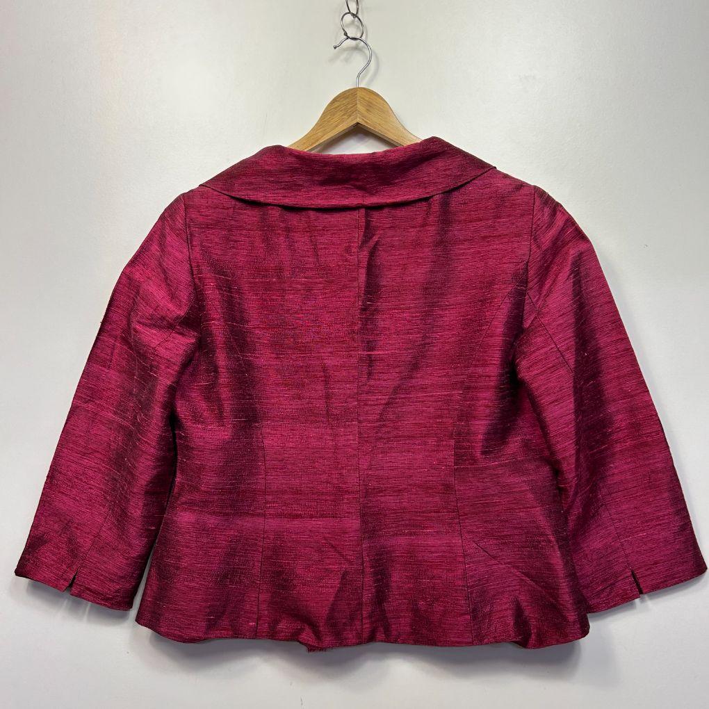 Anthea Crawford Magenta Silk Jacket - Size 14