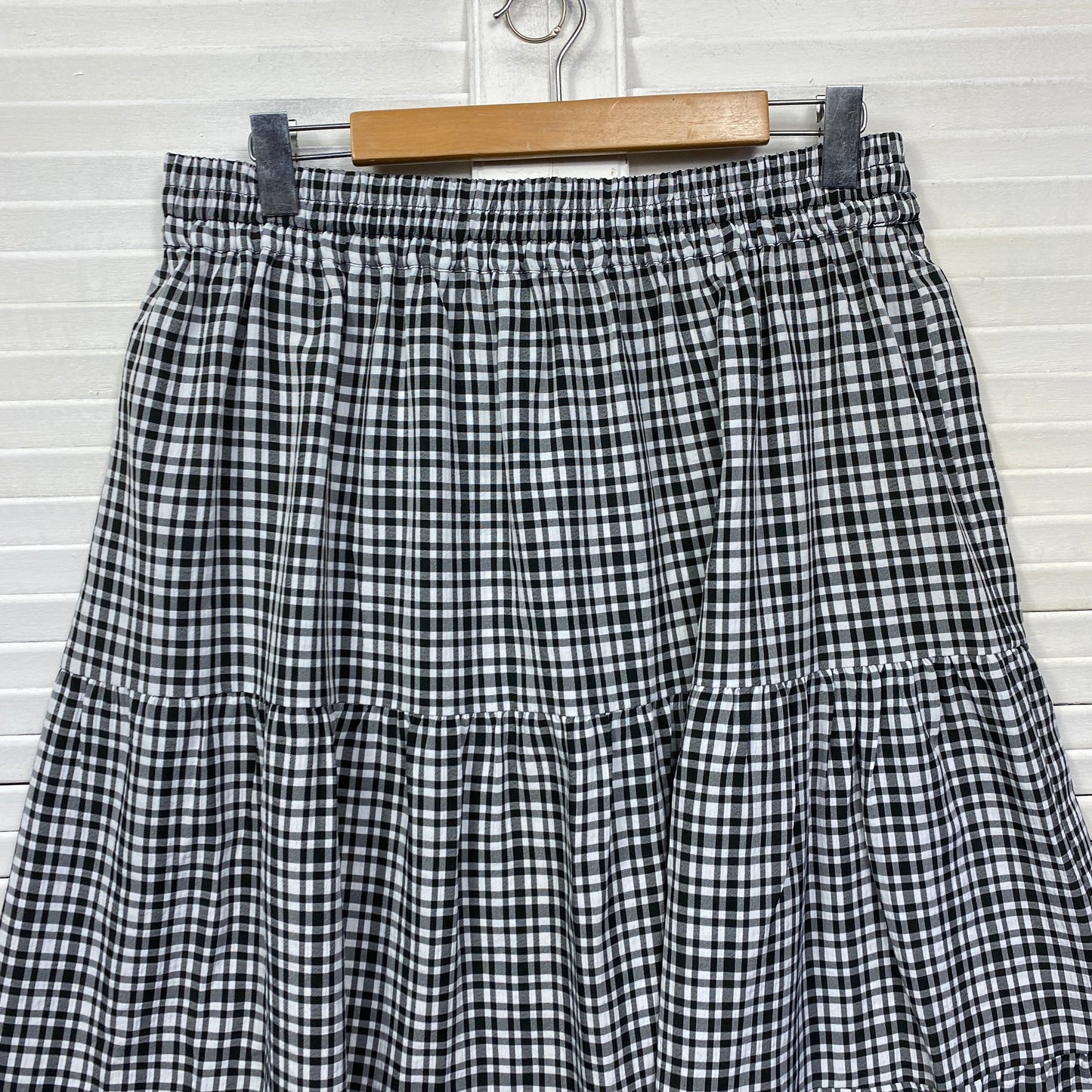 Target Curve Maxi Skirt Size 18 Plus Black White Check Elastic Waist