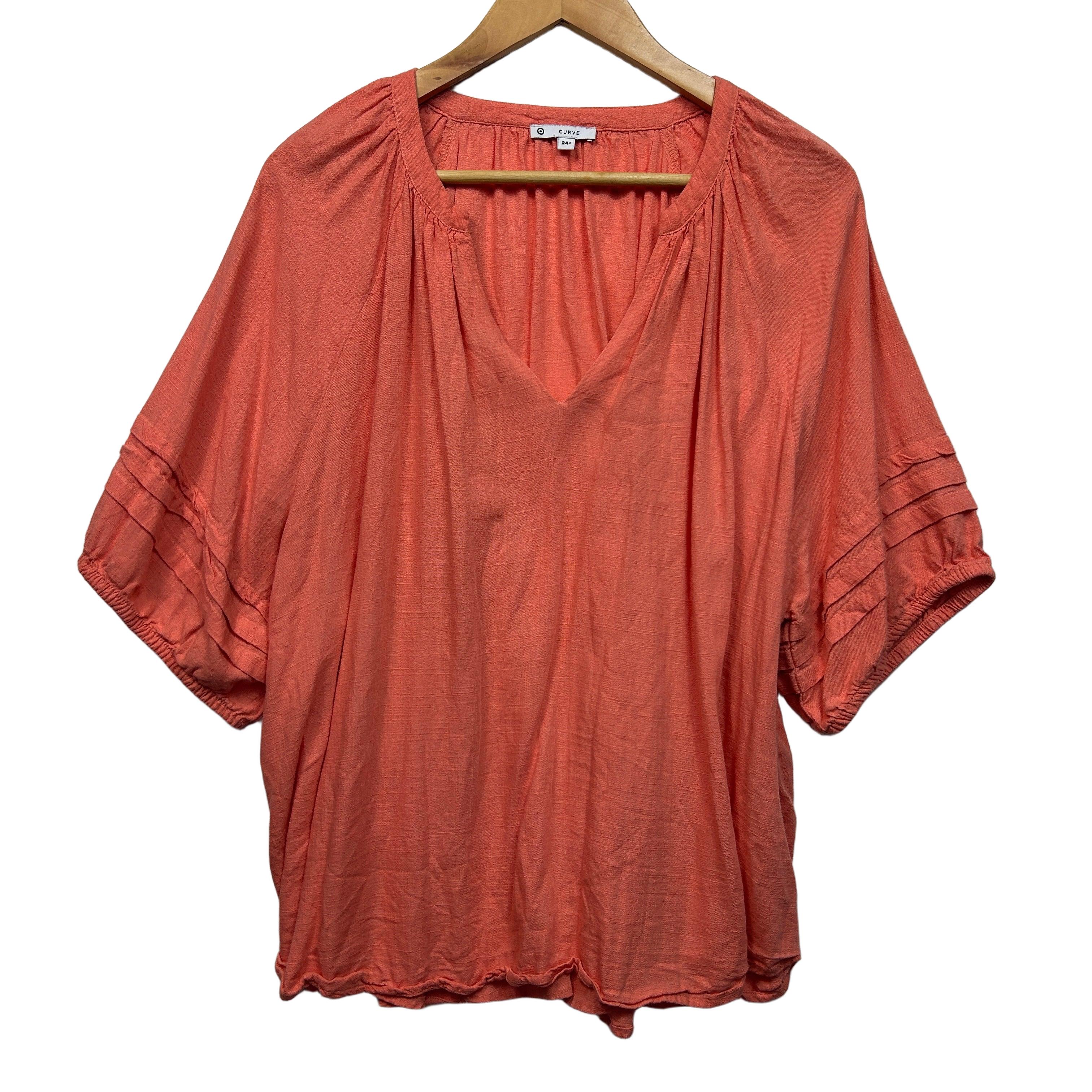 Target Curve Coral Linen Top - Size 24