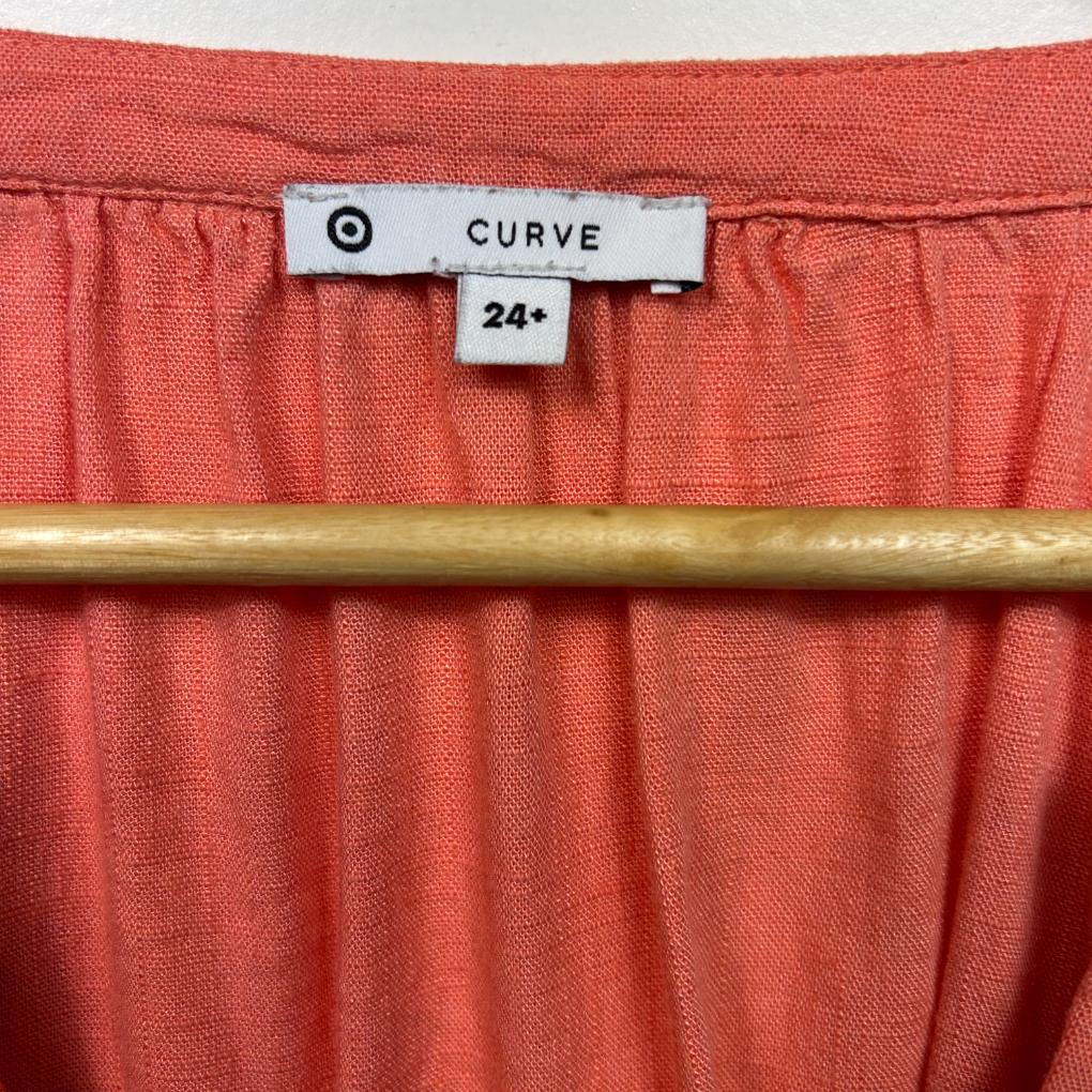 Target Curve Coral Linen Top - Size 24