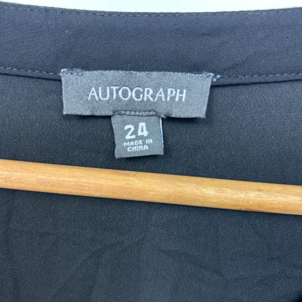 Autograph Black Button Up Top - Size 24