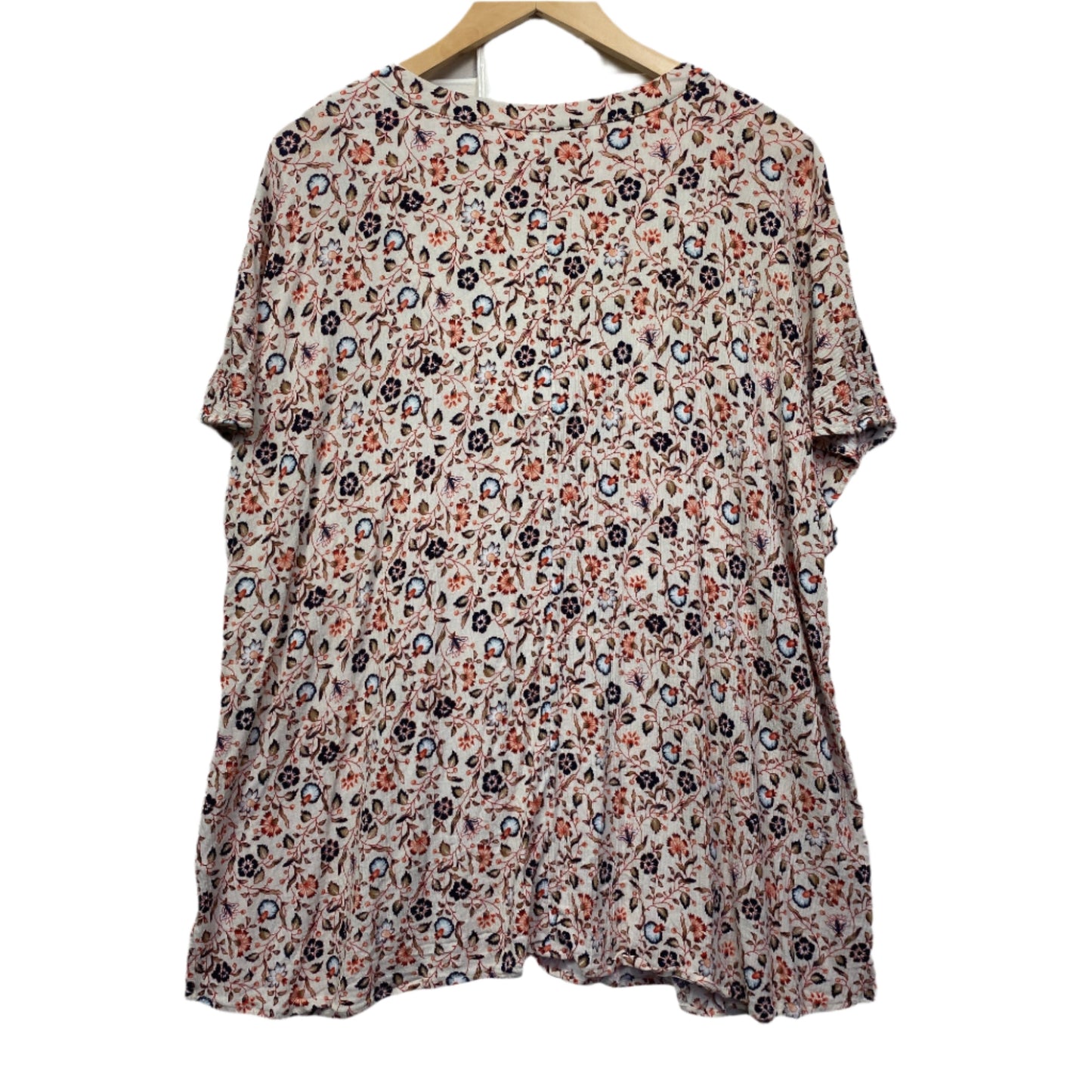 Belle Curve Top Size 22 Plus Floral Short Sleeve Multicoloured Viscose