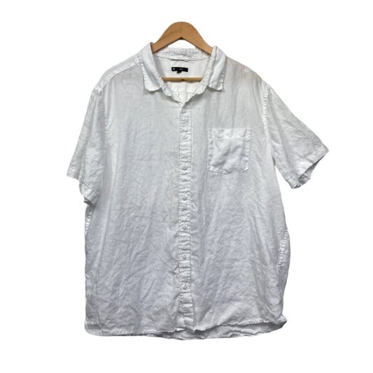 Target Linen Shirt Mens 3XL White Short Sleeve