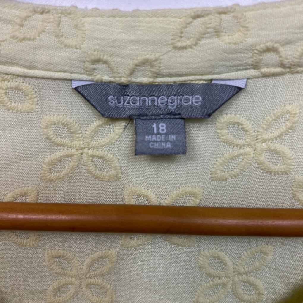 Suzanne Grae Yellow Embroidered Top - Size 18