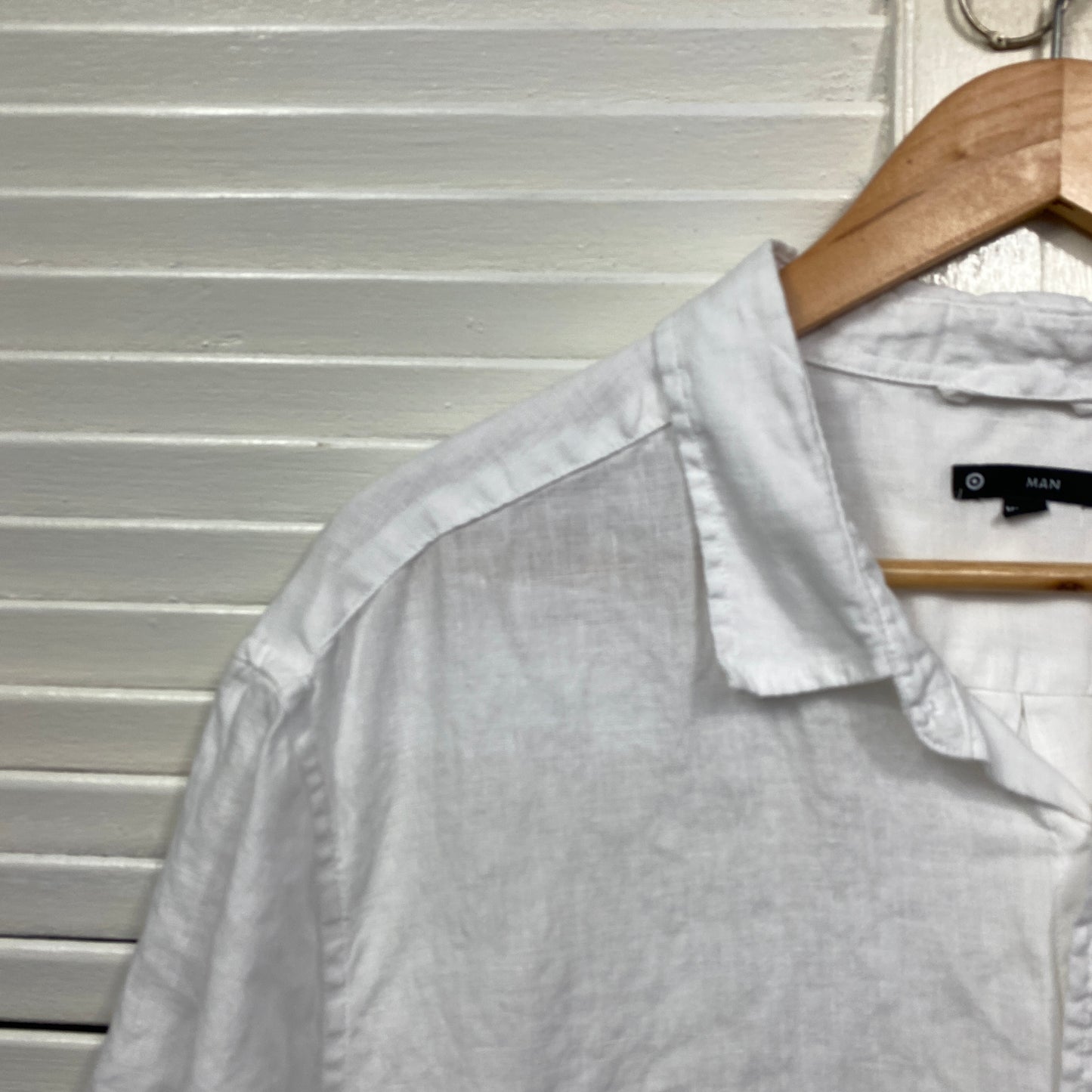 Target Linen Shirt Mens 3XL White Short Sleeve