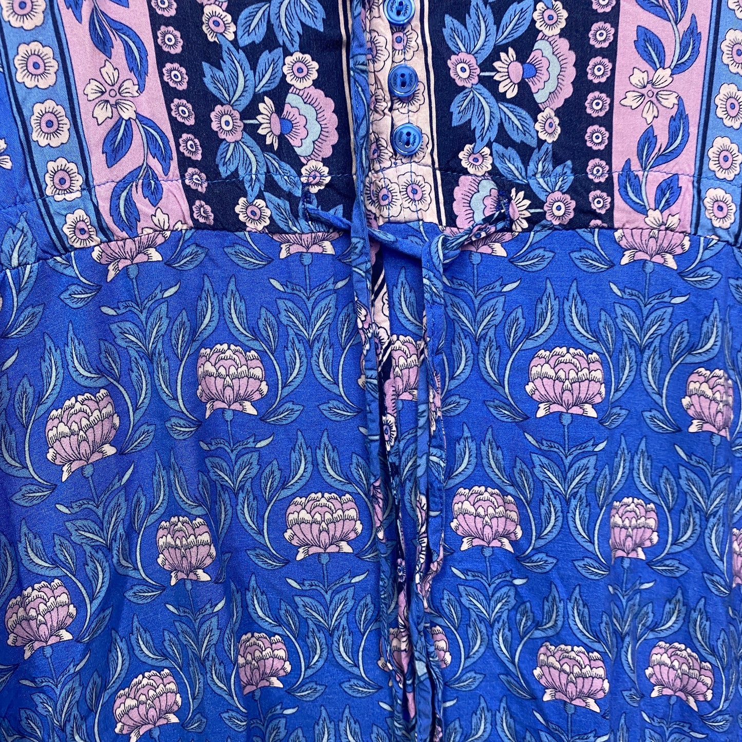 Jaase Boho Dress Size 16 XL Short Sleeve Blue Purple