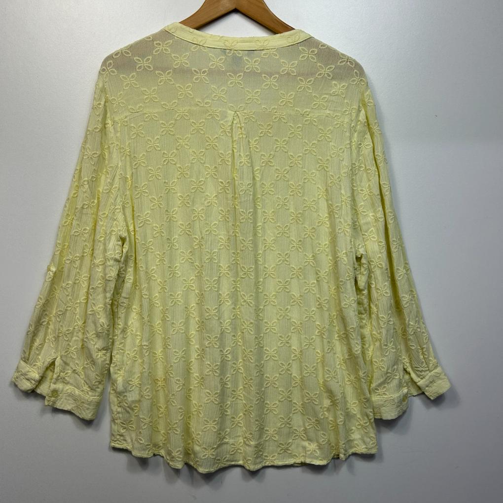 Suzanne Grae Yellow Embroidered Top - Size 18