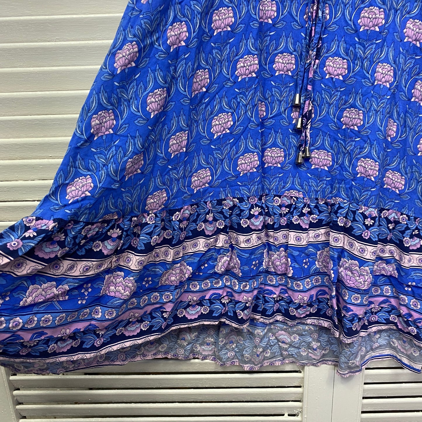 Jaase Boho Dress Size 16 XL Short Sleeve Blue Purple