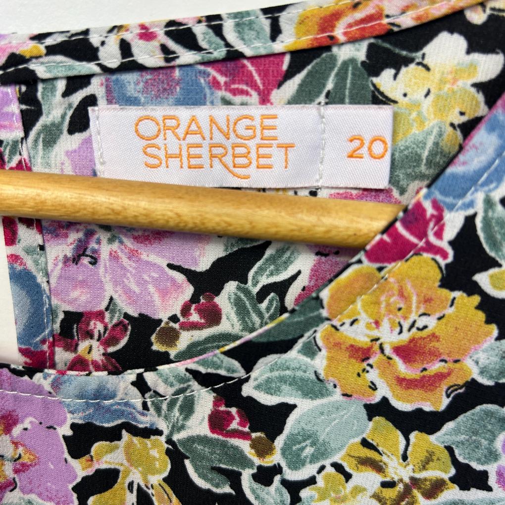 Orange Sherbet Multicoloured Floral Dress - Size 20