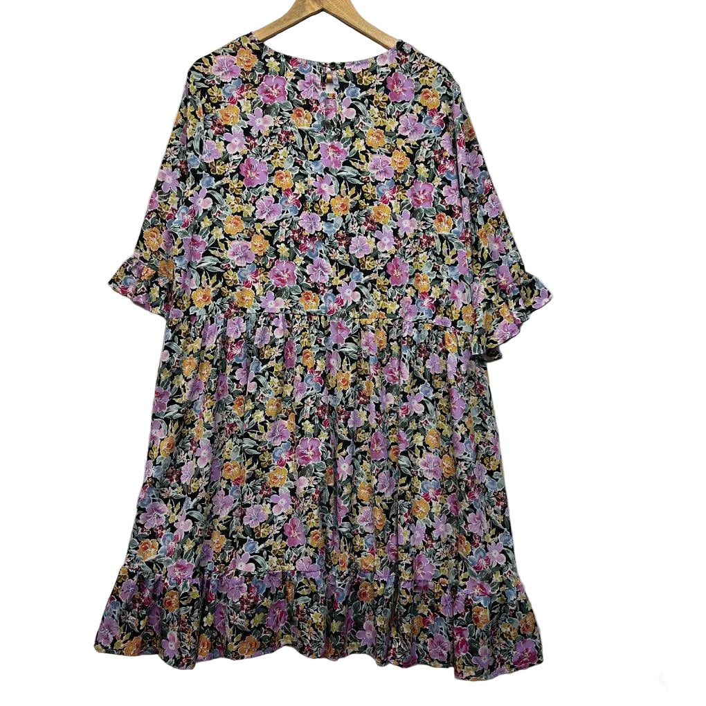 Orange Sherbet Multicoloured Floral Dress - Size 20