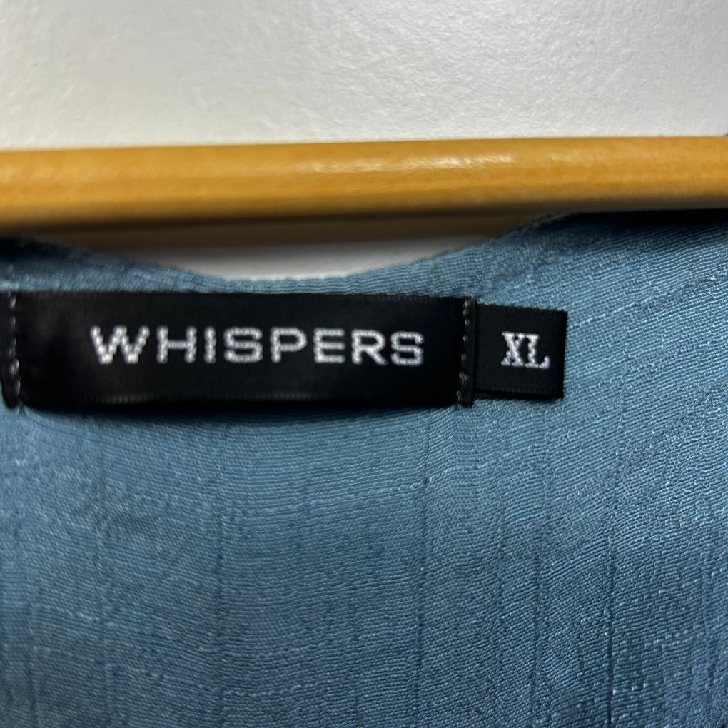 Whispers Blue Linen Top - Size XL