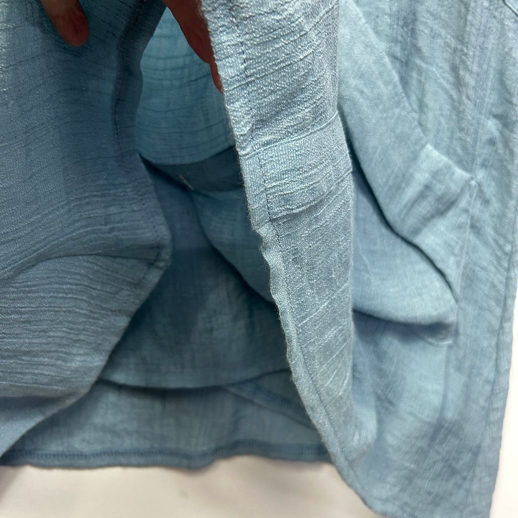 Whispers Blue Linen Top - Size XL