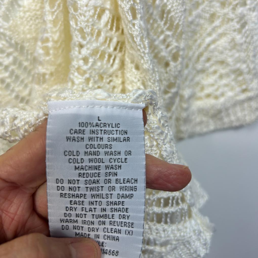 Beme White Crochet Top - Size 20/L