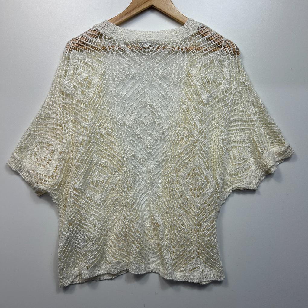 Beme White Crochet Top - Size 20/L
