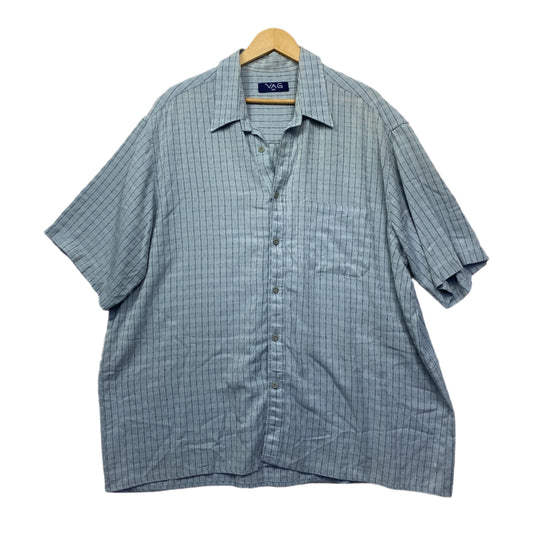 VAG Mens Shirt Size 3XL Blue Short Sleeve Check