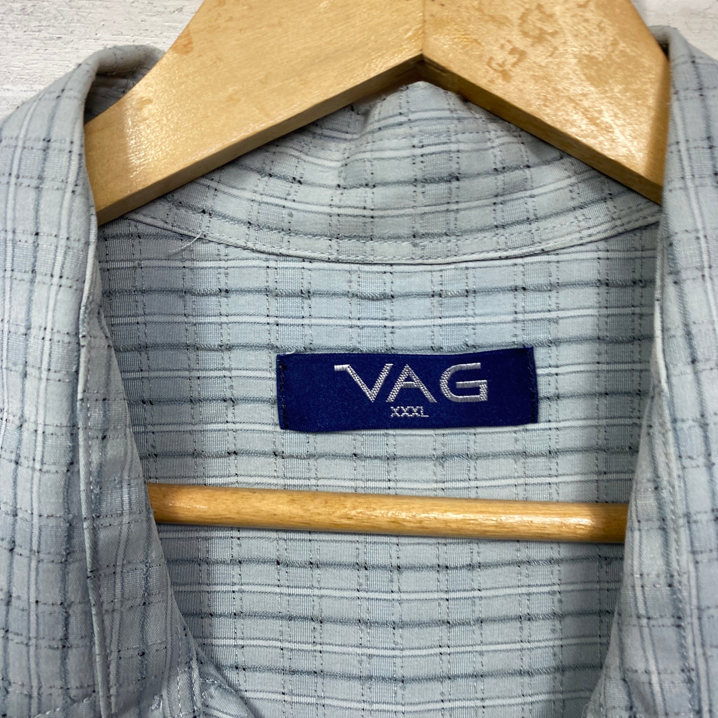 VAG Mens Shirt Size 3XL Blue Short Sleeve Check