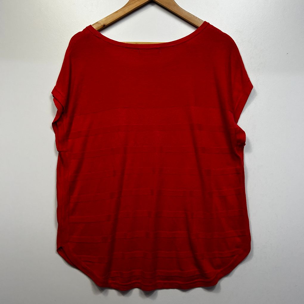 Katies Red Cotton Knit Top - Size XL