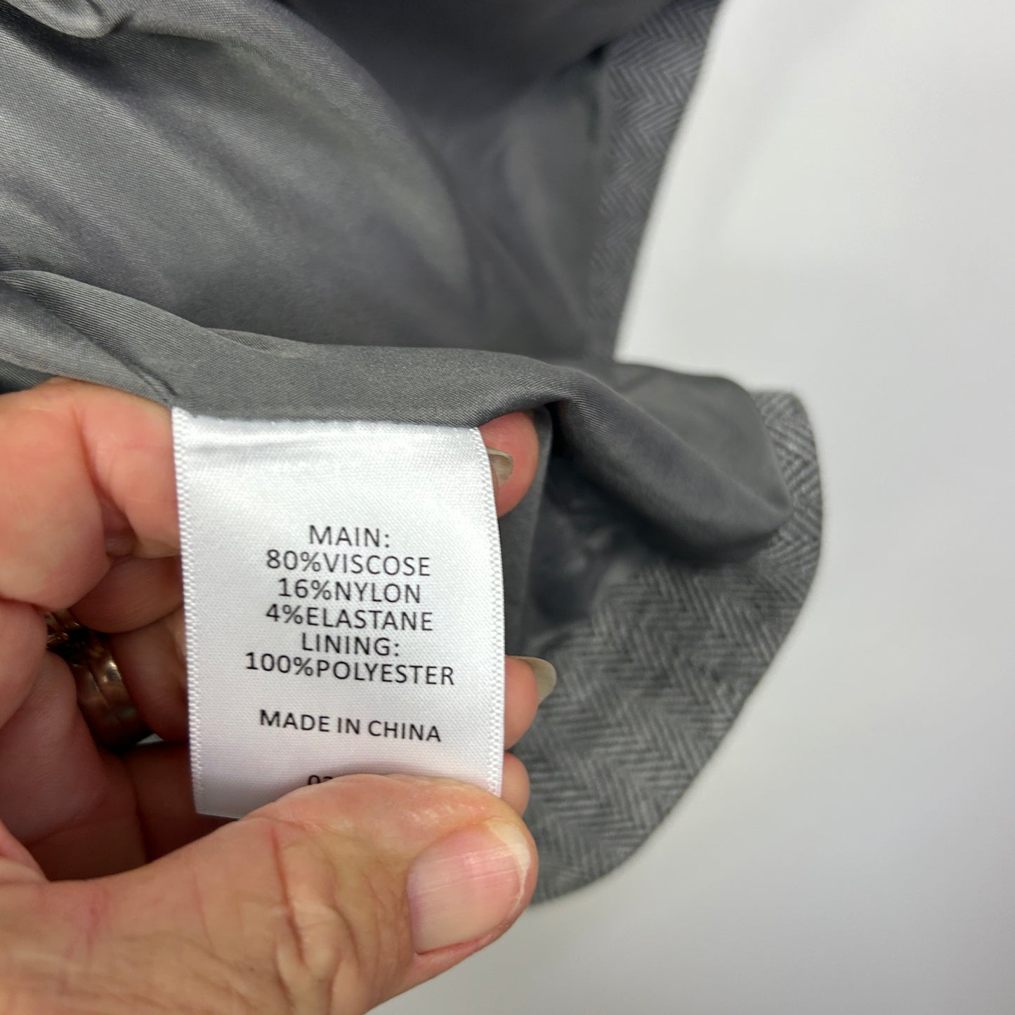 Sussan Grey Herringbone Double Breasted Blazer Jacket - Size XXL