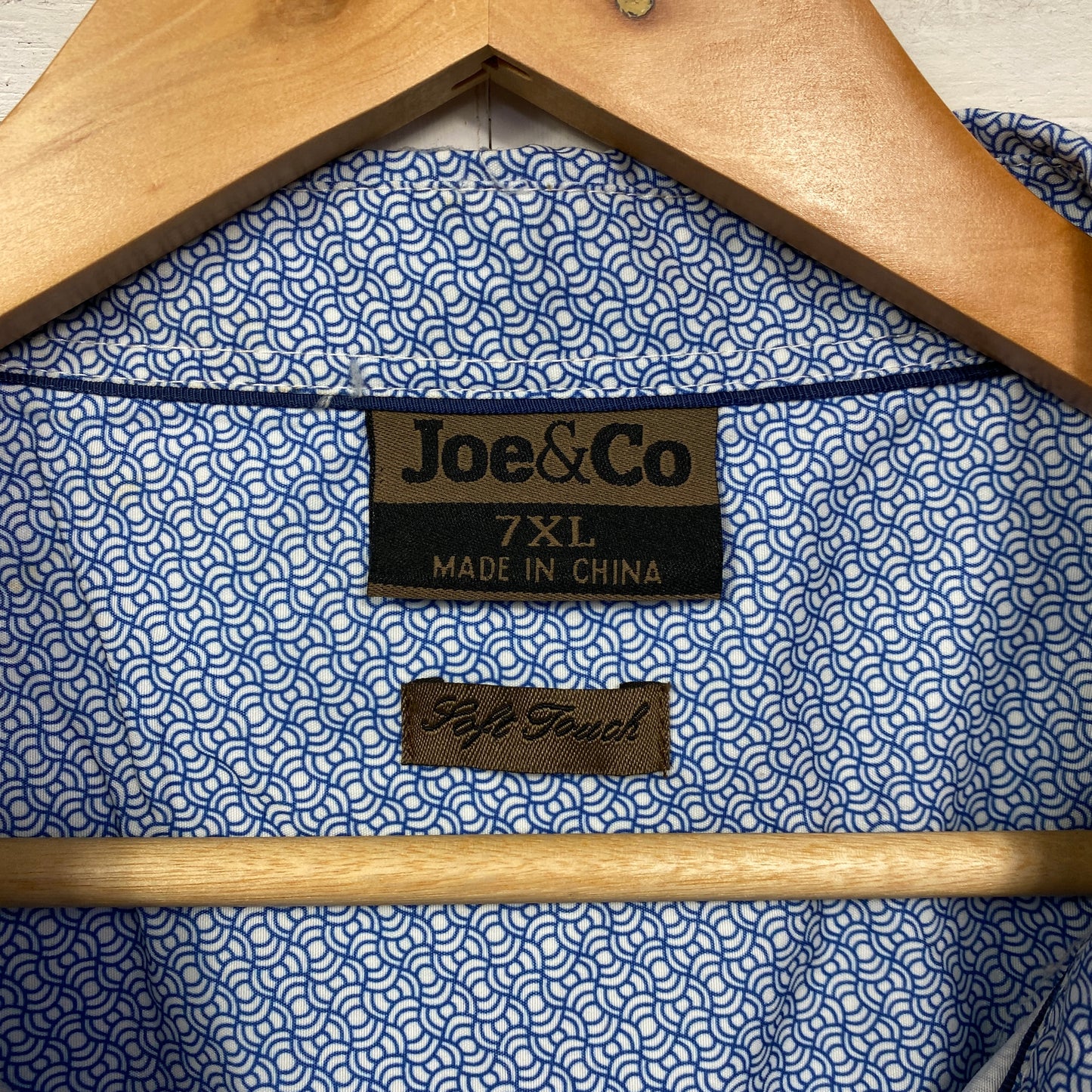 Joe & Co Mens Shirt Size 7XL Short Sleeve Blue