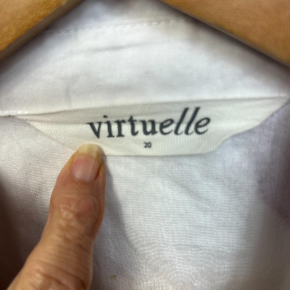 Virtuelle White Multicoloured Cotton Top - Size 20