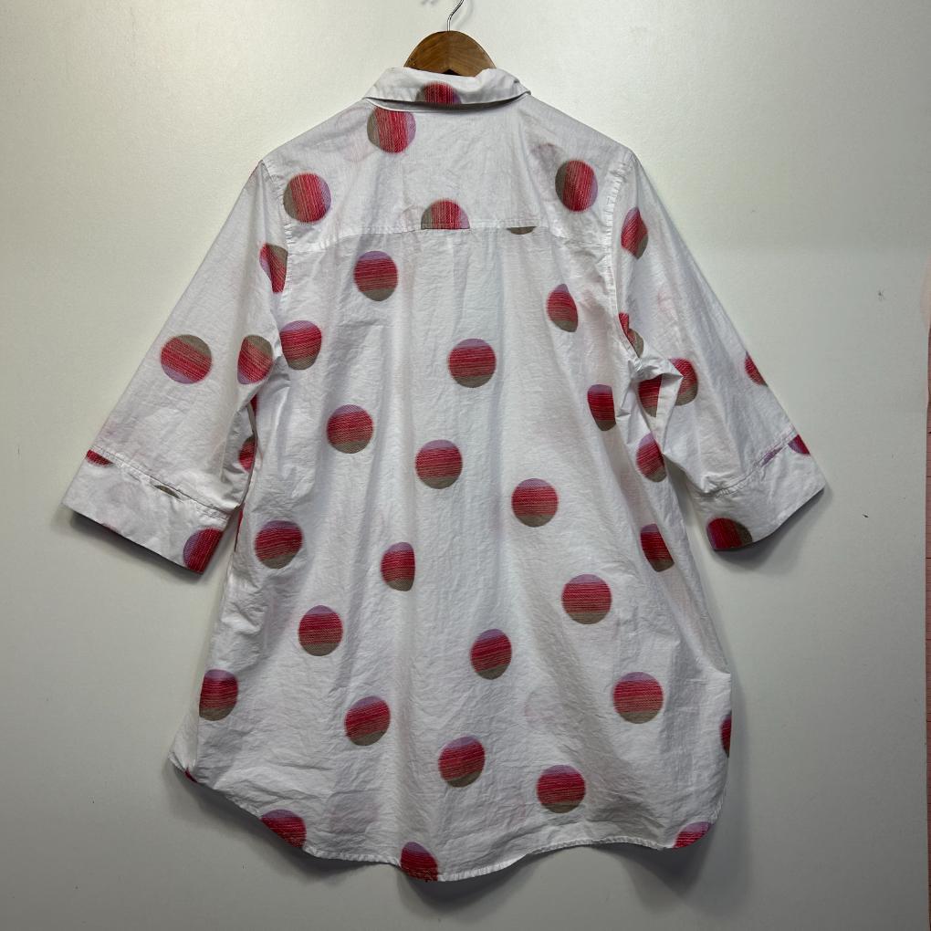 Virtuelle White Multicoloured Cotton Top - Size 20