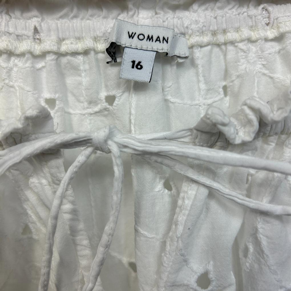 Target White Cotton Broderie Set Top - Size 16