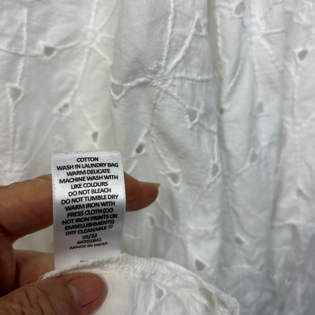 Target White Cotton Broderie Set Top - Size 16