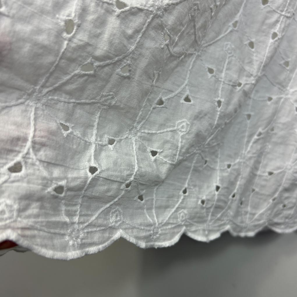 Target White Cotton Broderie Set Top - Size 16