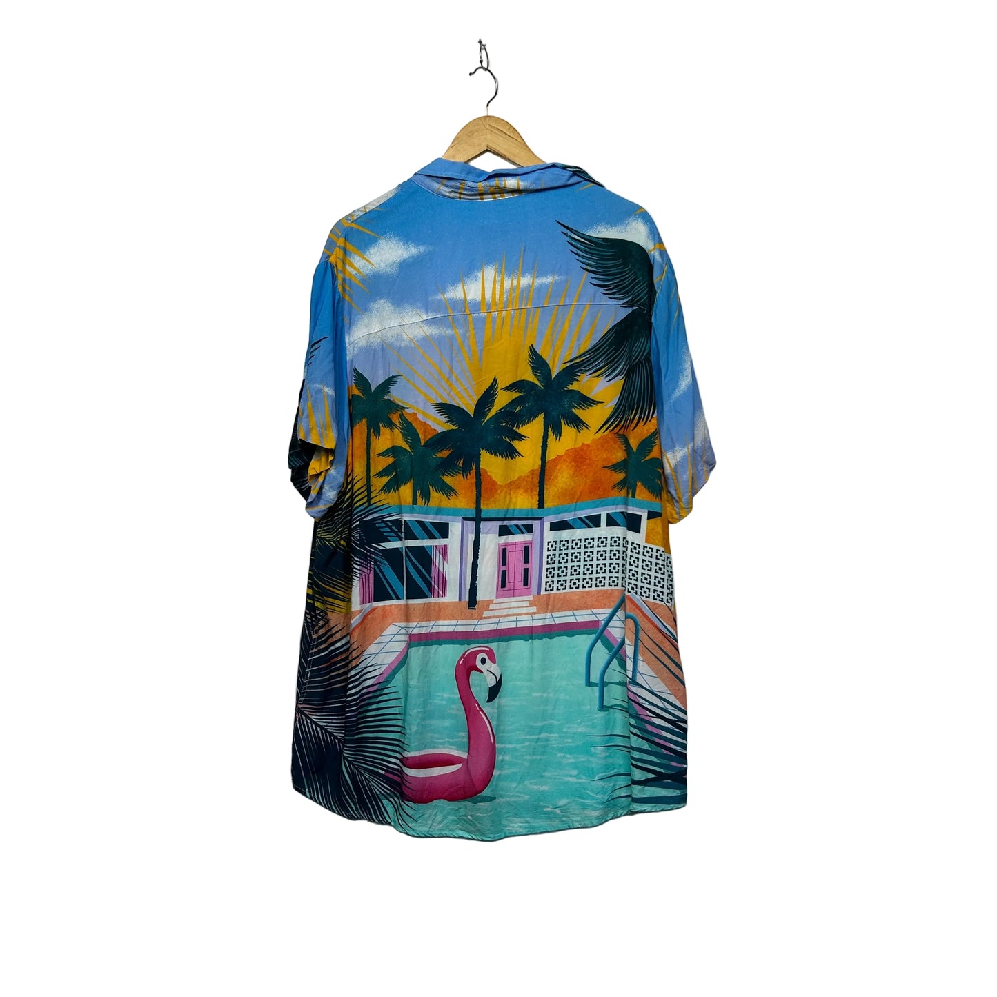 DBK Multicoloured Tropical Retro Print Short Sleeve Shirt - Size 4XL