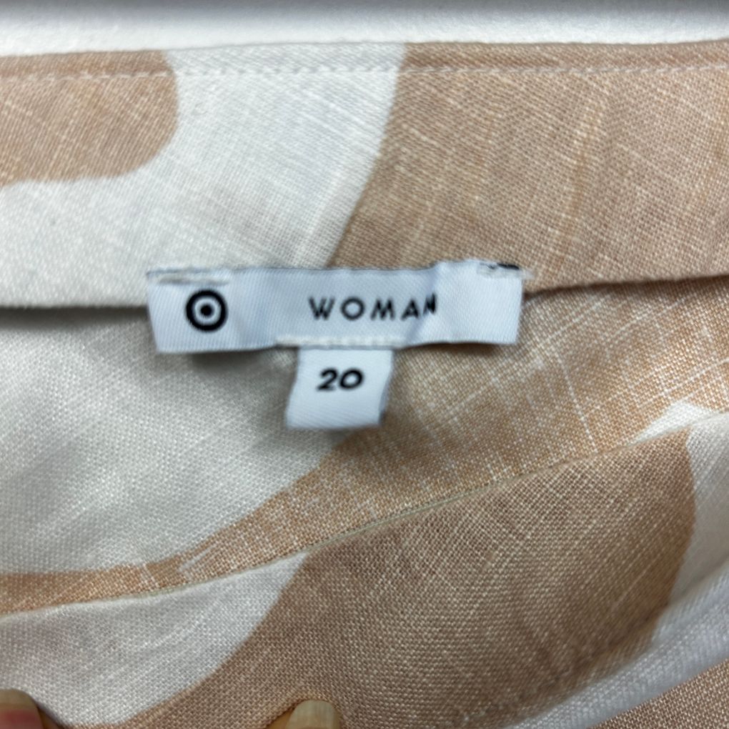 Target Beige Linen Midi Skirt - Size 20