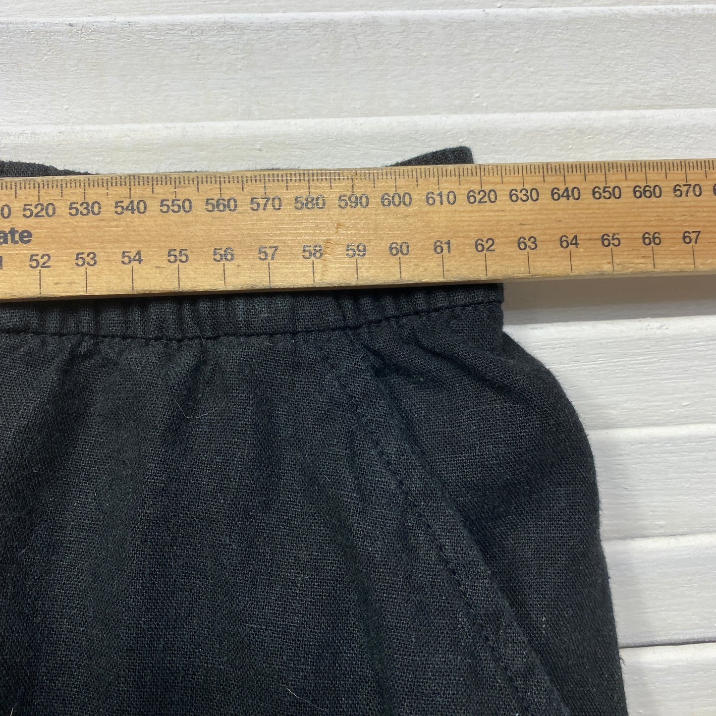 Anko Shorts Size 26 Plus Black Pockets Elastic Waist Linen Blend