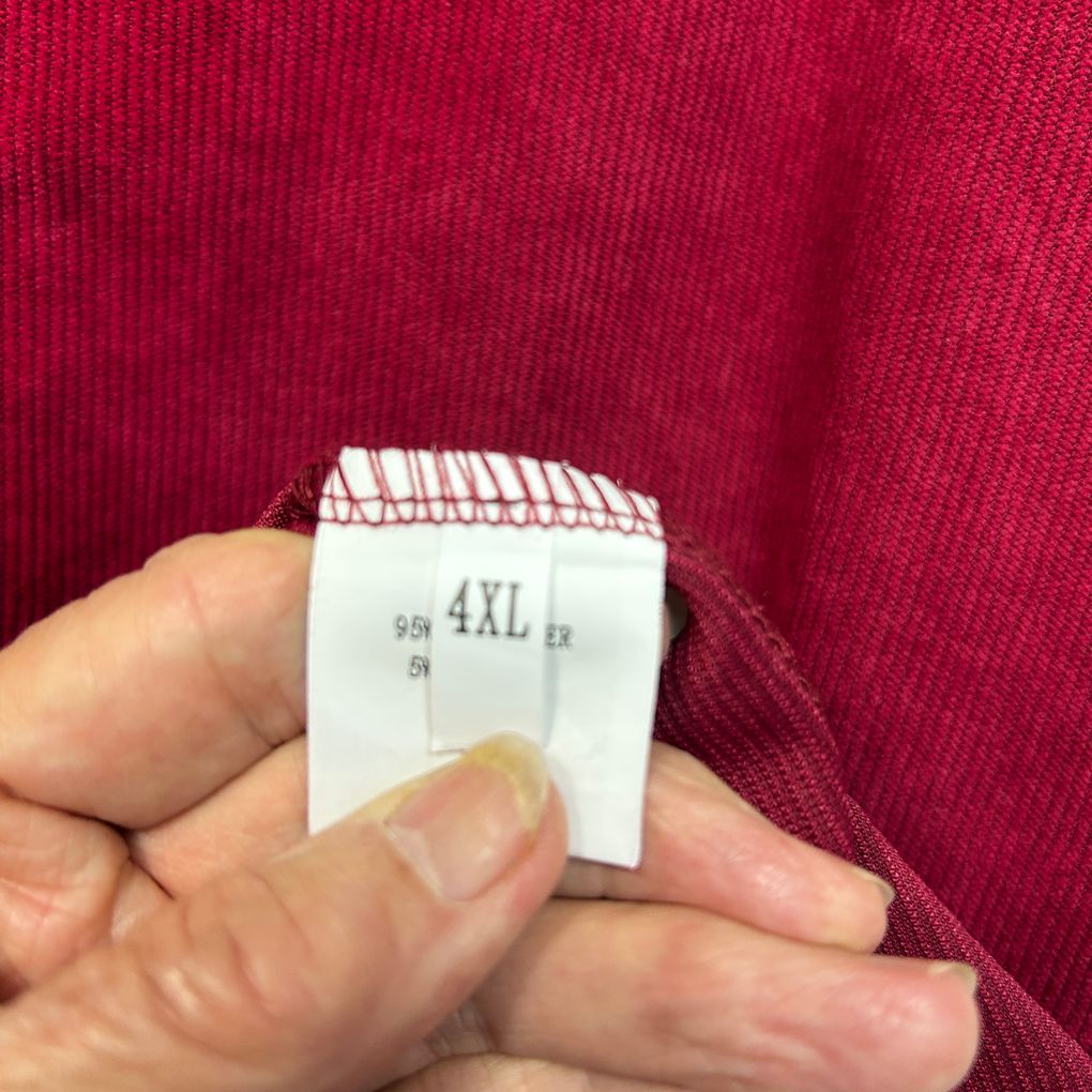 Red Long Sleeve Textured Top - Size 18/20