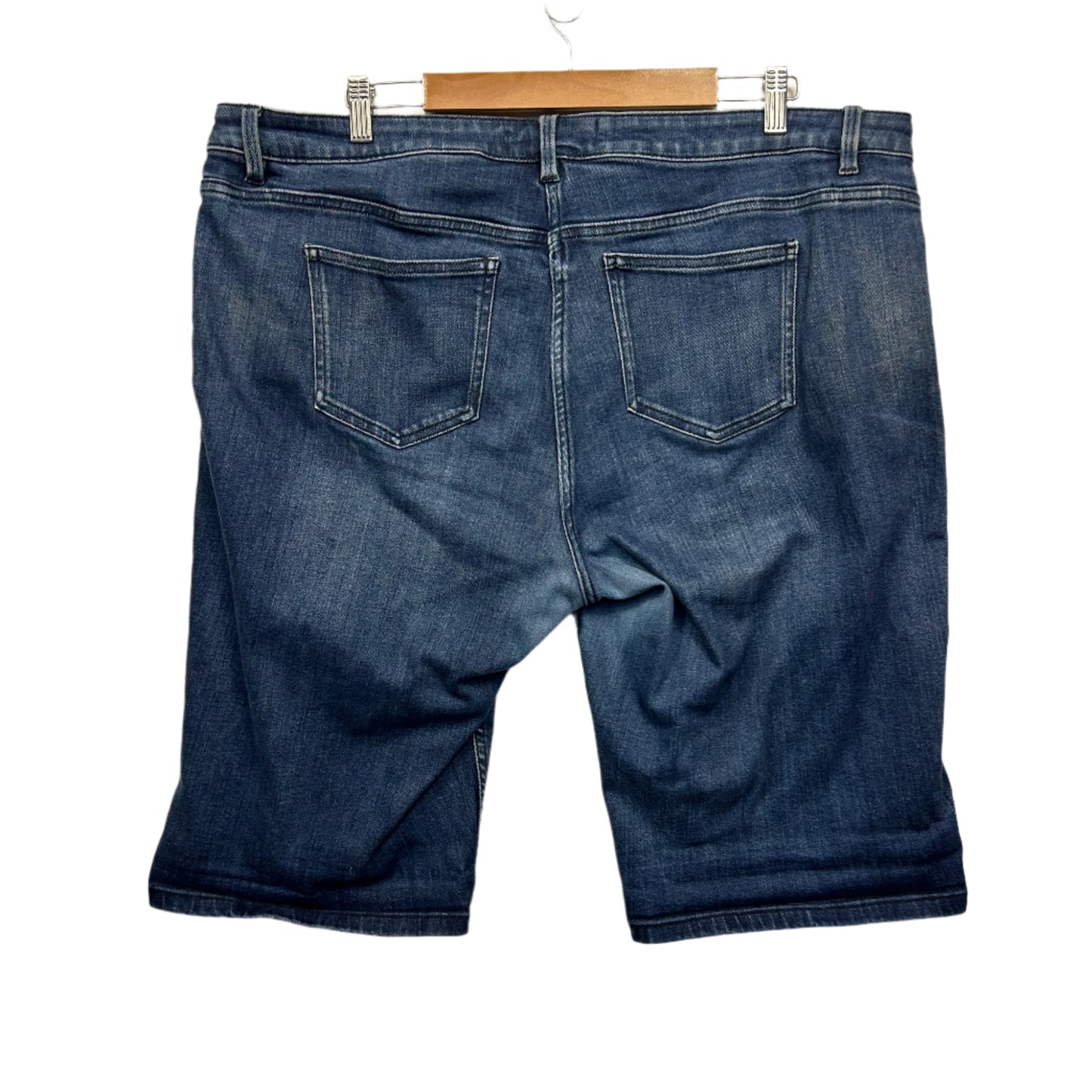 Next Denim Shorts Size 20 Blue Knee Length Mid Rise Pockets Cotton