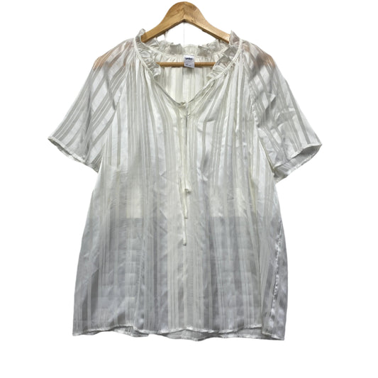 Anko Top Size 16 XL Short Sleeve Sheer Cream