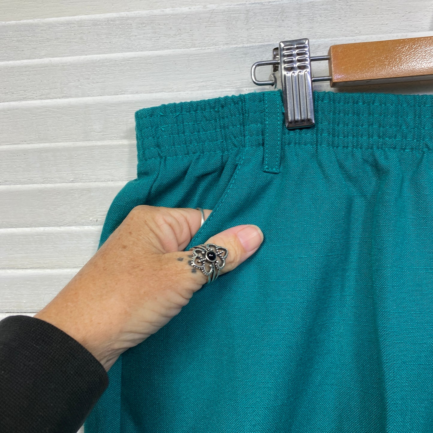 Millers Pants Size 18 Plus Green Teal Elastic Waist Pockets