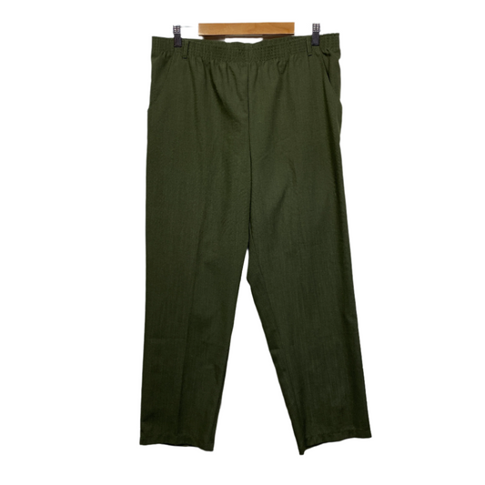 Millers Pants Size 16 Green Pockets Elastic Waist New