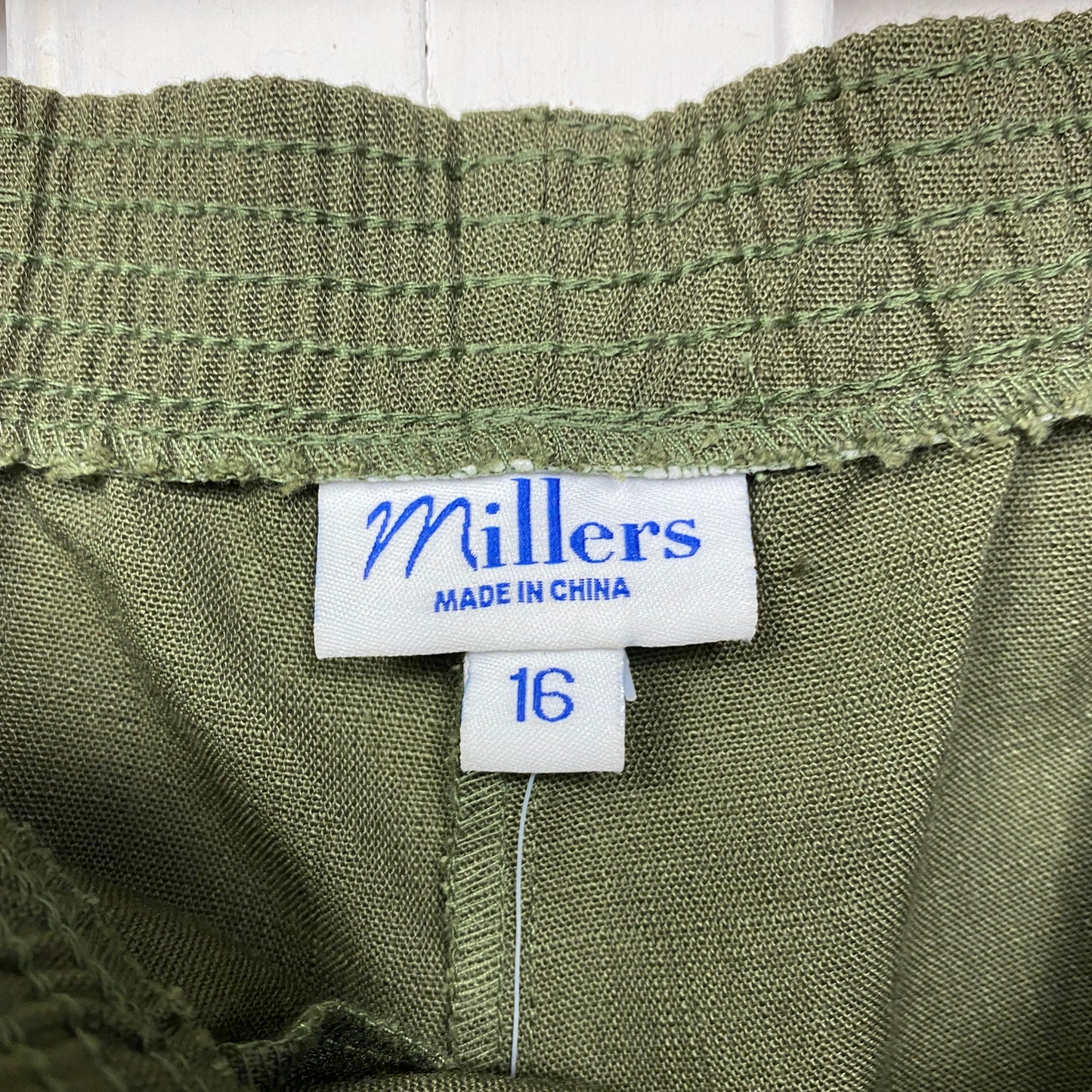 Millers Pants Size 16 Green Pockets Elastic Waist New