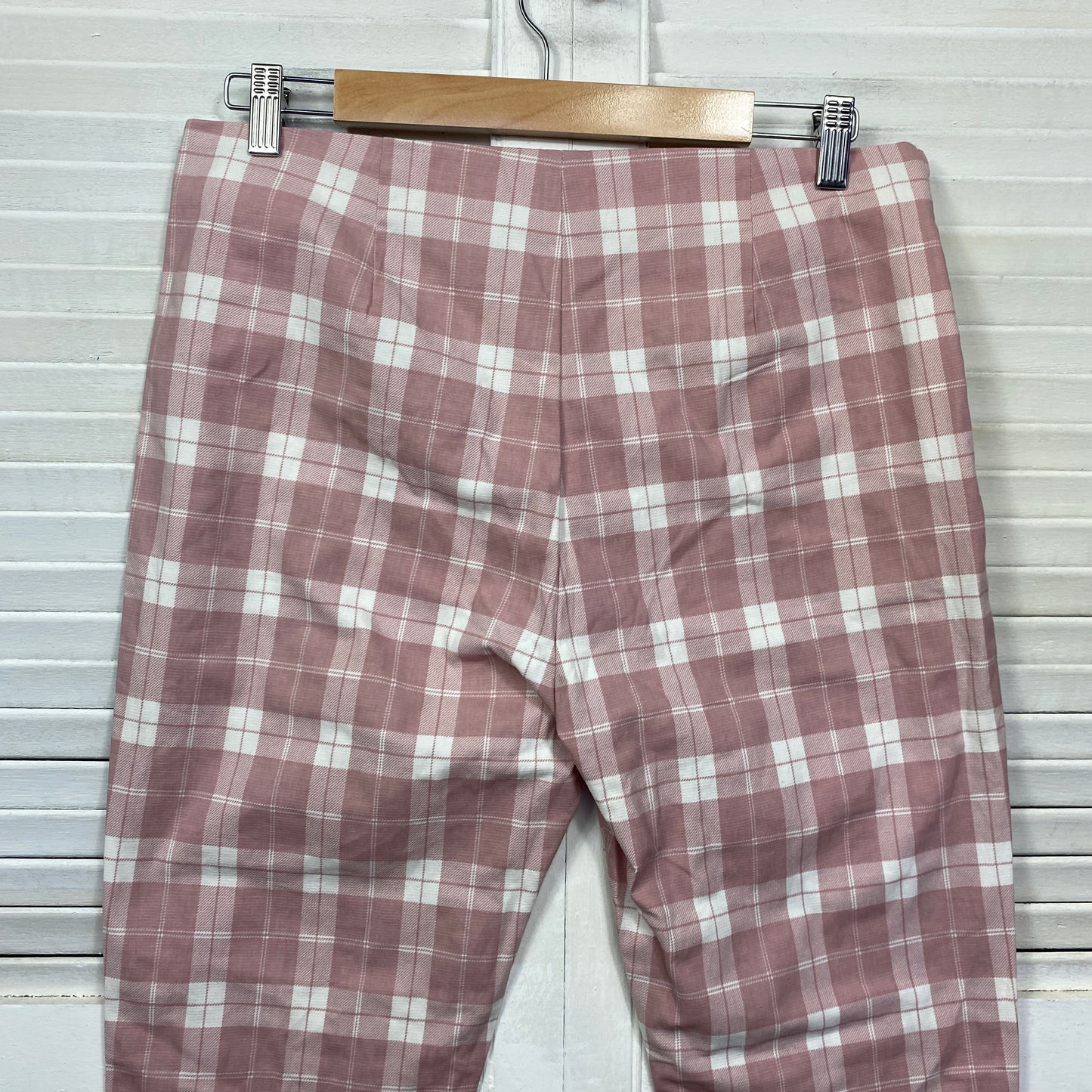 Princess Polly Pants Size 16 Pink White Check Side Zip