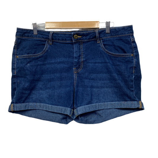 The Denim Company Shorts Size 18 Plus Blue Rolled Cuff Pockets