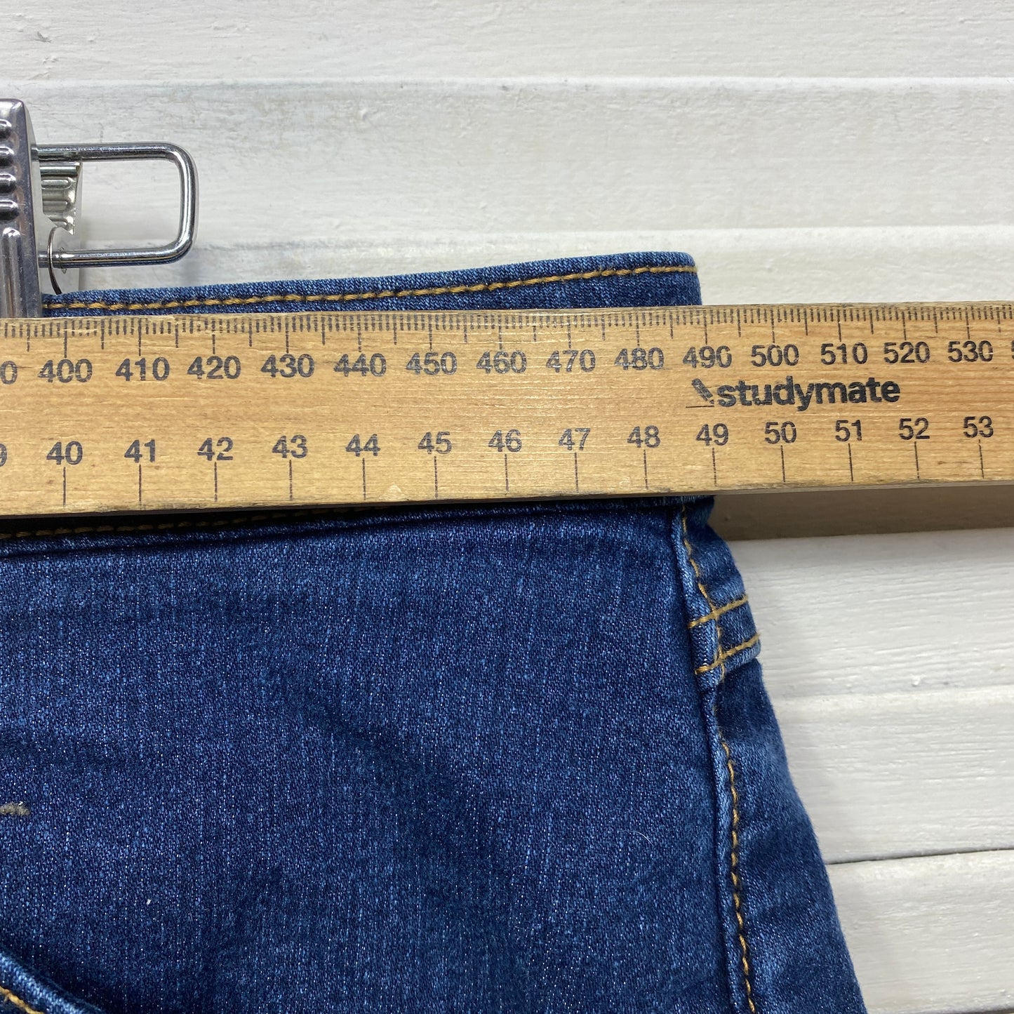 The Denim Company Shorts Size 18 Plus Blue Rolled Cuff Pockets