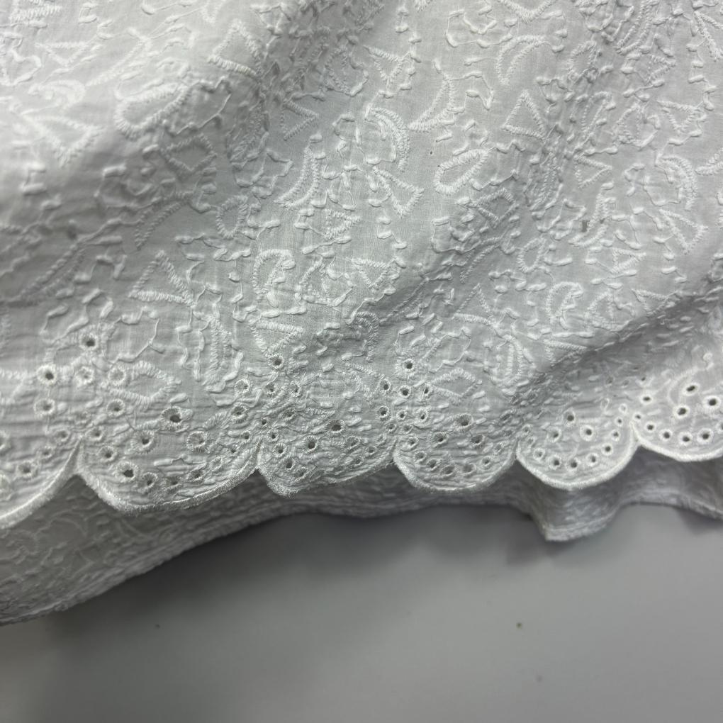 Blue Illusion White Cotton Top - Size 2L/16/18