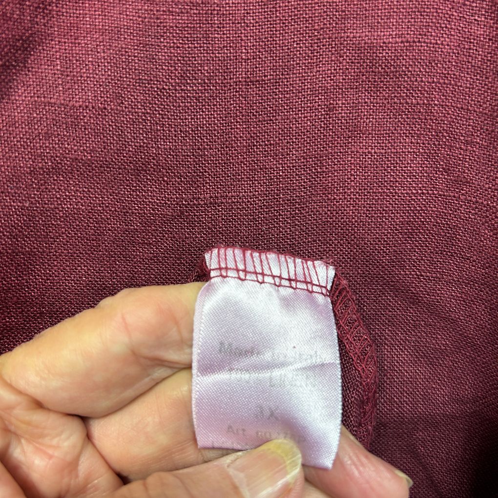 Terzo Millennio Italian Burgundy Linen Top - Size 3X
