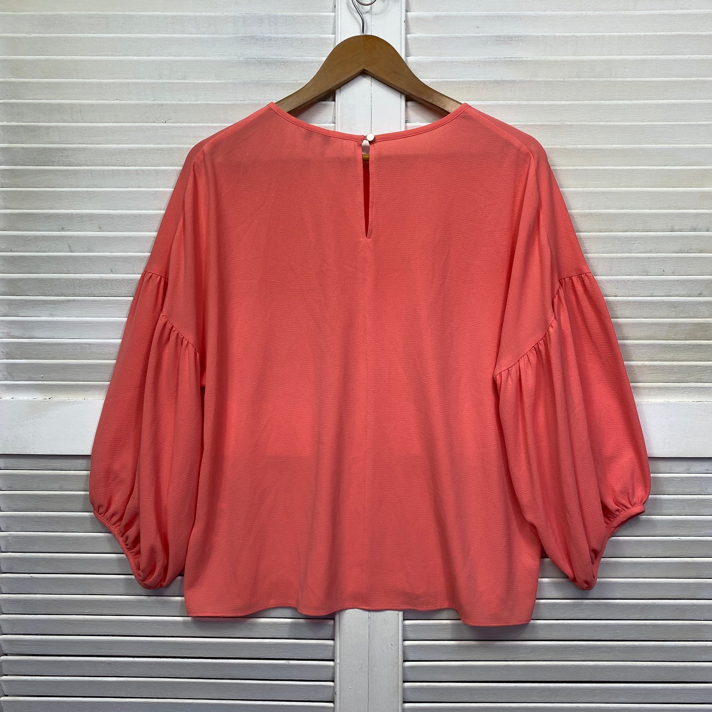 Veronika Maine Top Size 14 Peach Long Billow Sleeve