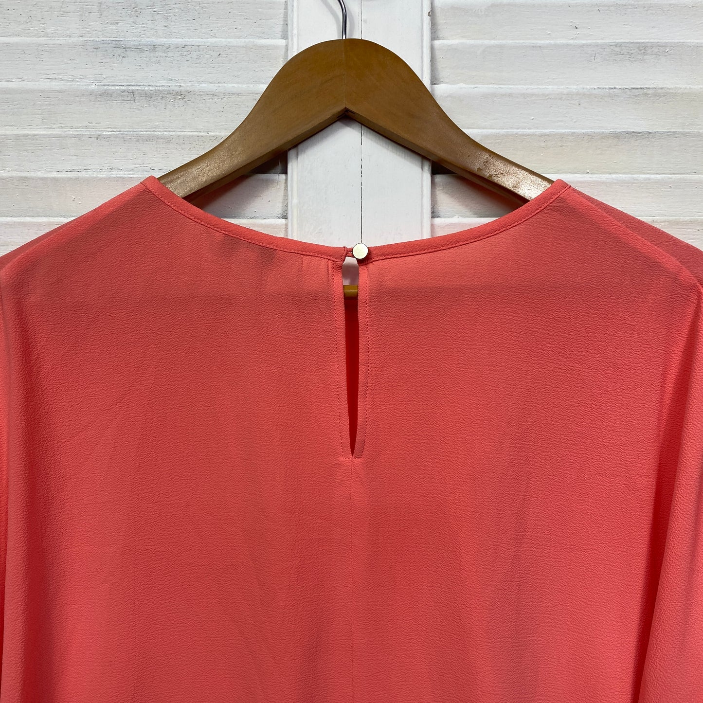 Veronika Maine Top Size 14 Peach Long Billow Sleeve