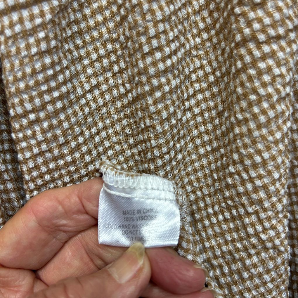 Willow & Tree Brown Gingham Check Top - Size 18