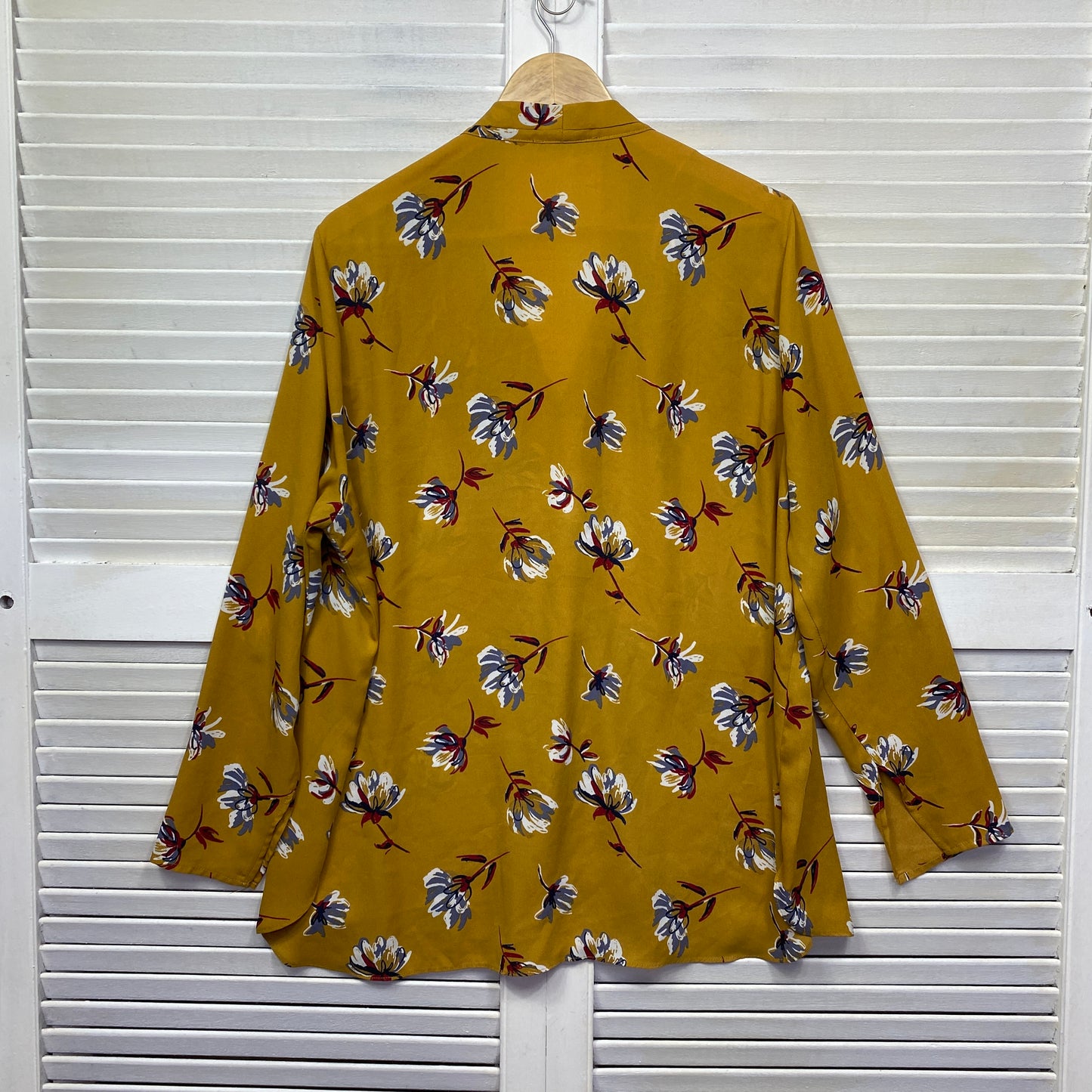 Regatta Top Size 18 Plus Mustard Floral Long Sleeve