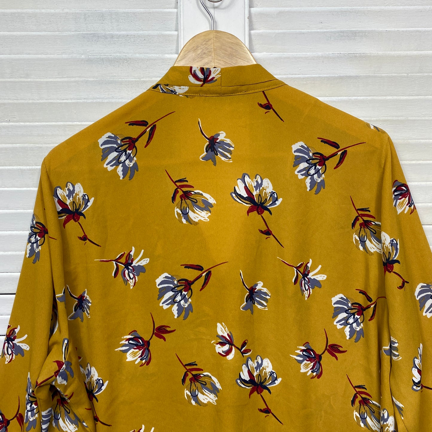 Regatta Top Size 18 Plus Mustard Floral Long Sleeve